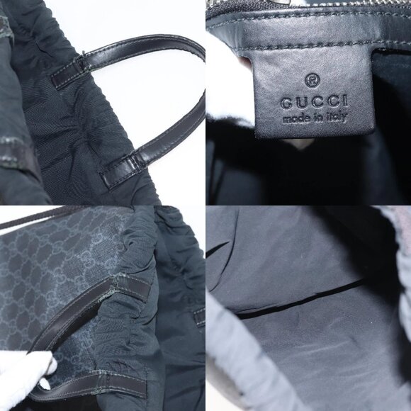 GUCCI GG Supreme Sherry Line Backpack PVC Black Auth BA5738 - Picture 14 of 15